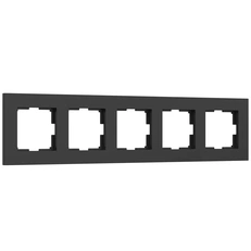 Изображение Рамка на 5 постов Slab (черный матовый) W0052908