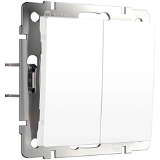 Изображение Выключатель двухклавишный с самовозвратом (белый матовый) W1122461